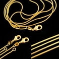 thumbnail image 3 of Unisex Elegant Wholesale Lots 18K Gold Plated Snake Chain Necklace 16-30 inch, 3 of 8