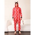 thumbnail image 4 of Christmas Family Pajamas Matching Set Elk Print Long Sleeve Tops and Red Plaid Pants Sleepwear, 4 of 10