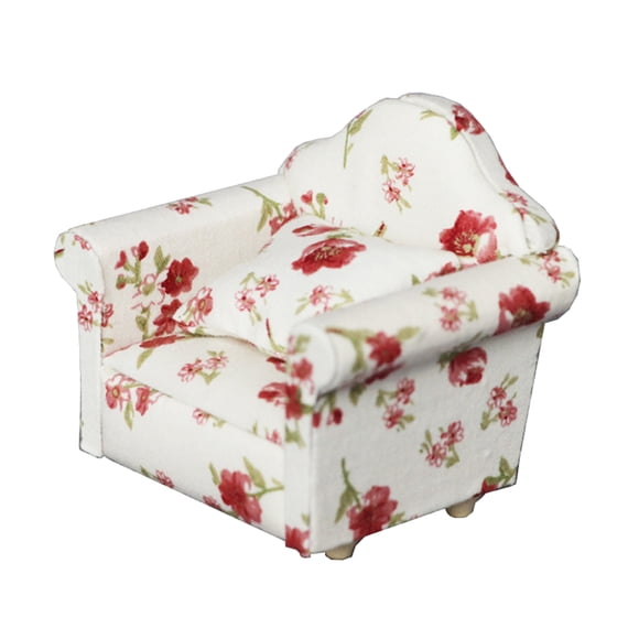 Sofá Mini Bewildely Muebles Casa de muñecas Decoración modelo Accesorios Flor oscura