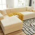 thumbnail image 1 of Decodeary Premium Elastic Fabric Stretch Couch Slipcover For 1/2/3/4 Seater L Shape Sofa Beige, 1 of 6