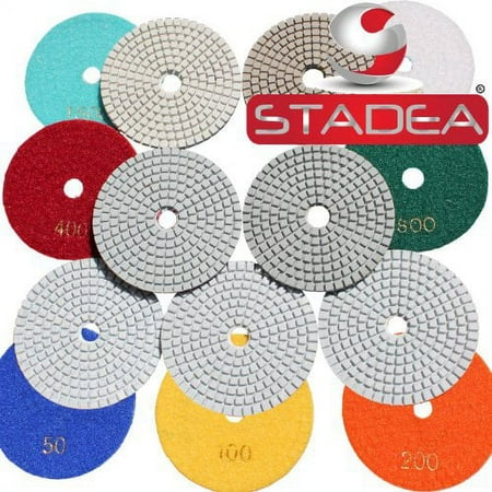 

diamond polishing sanding grinding pads discs- For Granite Concrete Stone Marble Polishing 10 Pcs Grit 50 By STADEA