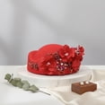 thumbnail image 5 of Vjnyvs Retro Wedding Hats Women Pillbox Hat with Flowers Fascinator Hat Cocktail Evening Party Cap Soft Felt Beret for Ladies, 5 of 7