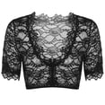 thumbnail image 6 of AnuYalue Womens Plus Size Tops Lace Crop Blouse Short Sleeve Shirts V Neck Dress Shirt, 6 of 6