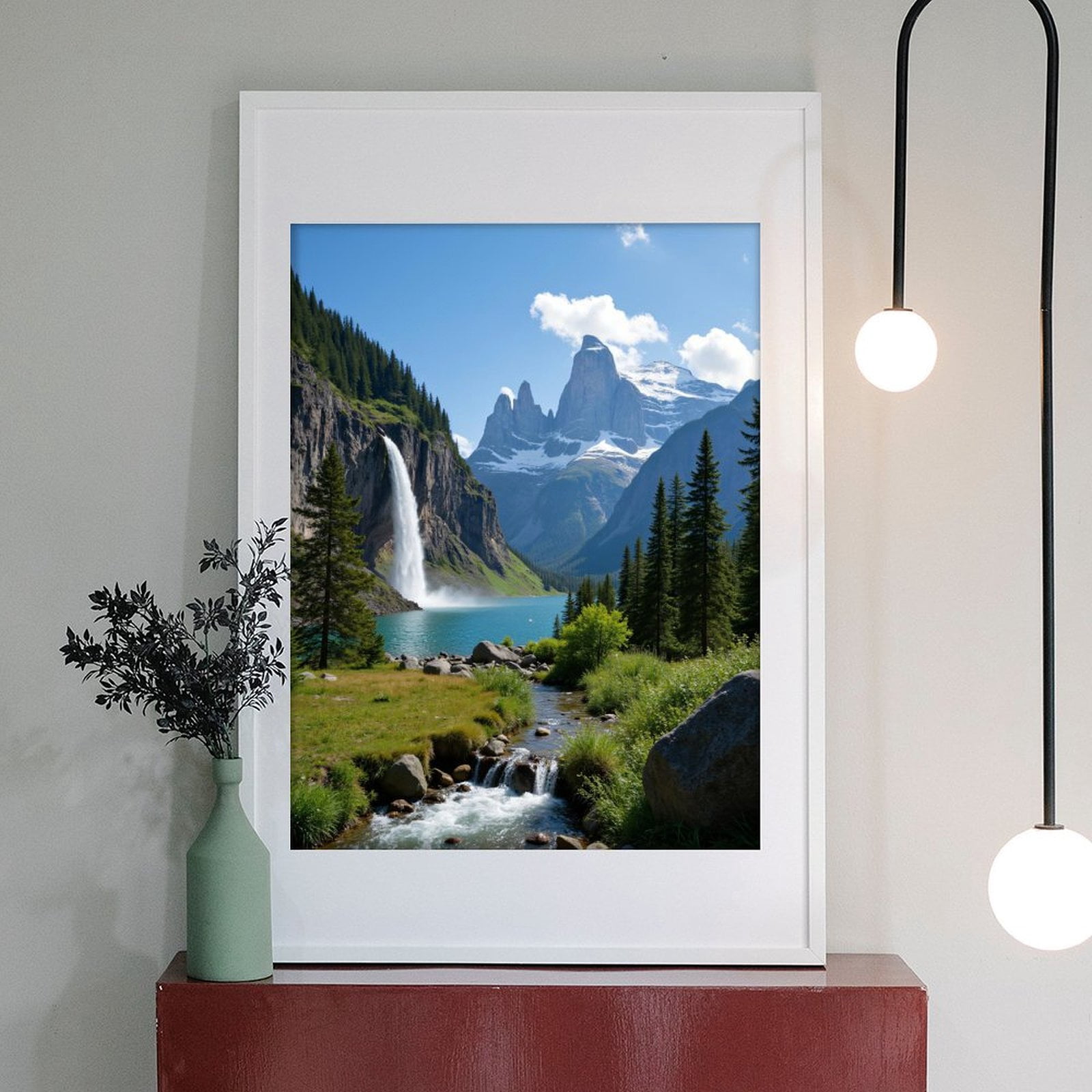 Diamond Art Kit for Adults, Majestic Waterfall Mountain Landscape Diamond Painting for Adults Beginners, DIY Diamond Art Painting Kits, 5D Diamond Painting Crafts for Home Decor 12x16 Frameless