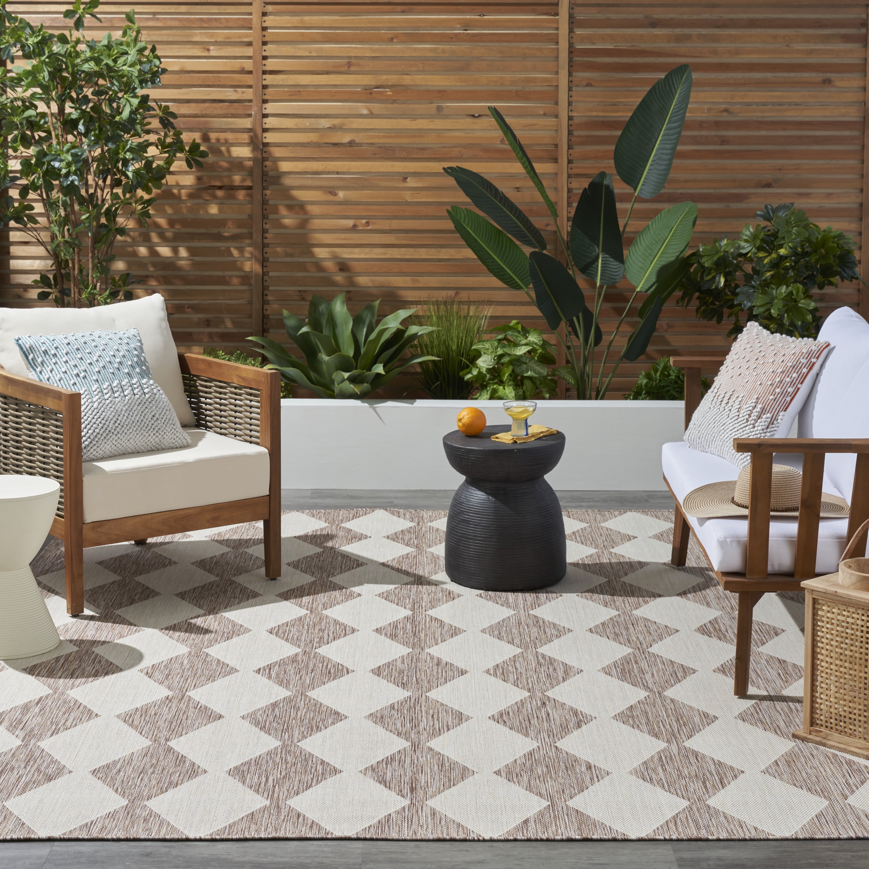 Nourison Positano Outdoor Beige 8' x 10' Area Rug (8x10)