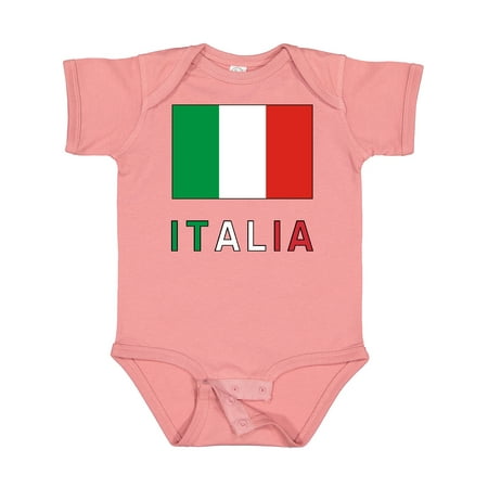

Inktastic Italy Flag & Italia - Black Border Gift Baby Boy or Baby Girl Bodysuit