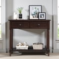 thumbnail image 2 of Tcbosik 35.43-Inch Entryway Console Table with 2 Drawers and Storage Shelf, Traditional Wood Accent Sofa Table for Front Hall, Hallway, Living Room, Espresso, 2 of 9