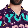 thumbnail image 5 of Valentine's Day Font Men's Short Sleeve Printed Button Down Hawaiian Beach Shirts, 5 of 6