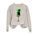 thumbnail image 4 of Craaazy Women's St. Patrick's Day Love Heart Printed Crewneck Long Sleeve Shirts Gifts, 4 of 8