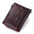 thumbnail image 2 of maskred Leather Wallet Men Vintage Zipper Purse Coin Case Credit Card Holder Wallet, 2 of 6