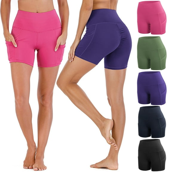 High Waist Yoga Shorts Tummy Control Workout Running 4 Way Stretch Yoga Leggings For Aerobics Fitness Pilates Sports Dance Hip-hop Dance
