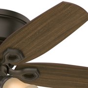 Hunter 42 inch Indoor Ceiling Fan with LED Lights - Bronze Ceiling Fan with Pull Chain, For Bedroom, Living Room, or Kitchen, Low Profile Mount, No Remote, 5 Blades - Builder 51091, New Bronze
