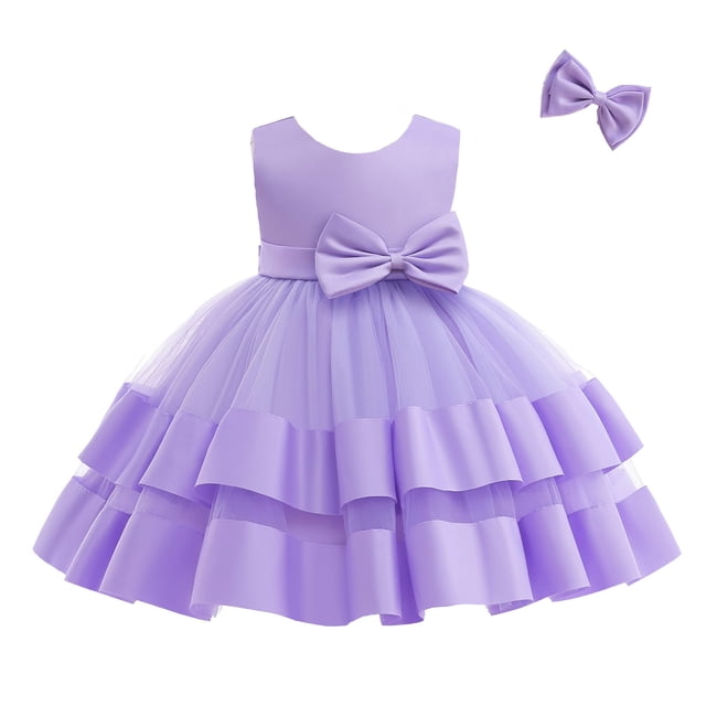 Vestido NSSMWTTC Princesa para Bebé Niña con Tul Morado 80cm