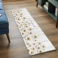 thumbnail image 4 of Daisy Runner Rugs 2x6 ft Watercolor Flowers Vintage Wood Grain Washable Hallway Rugs Non-Slip Floor Mats Absorbent Carpet Bedside Runners for Bedroom Kitchen Bathroom Laundry Room, 4 of 9