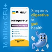Rising Pharmaceuticals RisaQuad-2 Double Strength Probiotic Capsules, 30 Count