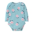 thumbnail image 5 of WIBACKER Baby Girls' 100% Cotton Long Sleeve Print Bodysuit 6 9 12 18 24 Months, Pack of 2, Unicorn+Sunflower, 5 of 8