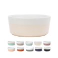 thumbnail image 1 of Waggo Dipper Cuenco de cerámica para perros de razas pequeñas y grandes, pesado y duradero, plato de agua y comida para mascotas, apto para lavavajillas, moderno (crema de mantequilla pequeña), 1 of 5