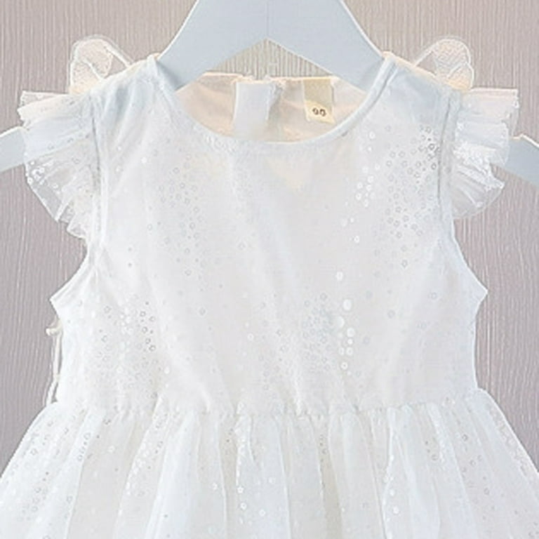 ANINEO Toddler Girls Vintage Party Dress Ruffled Sleeve A-Line Tulle Flower  Girl Dresses for Wedding,Birthday - Walmart.com