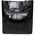 thumbnail image 4 of CoCopeaunts Large Capacity Shoulder Bag for Women Oiled Waxed Leather Handbag Retro Tote Bag Commuter Satchel, 4 of 7