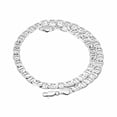 thumbnail image 4 of 8.8mm Rhodium Plated Flat Mariner Chain Necklace, 36 inches, 4 of 7