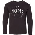 thumbnail image 3 of Inktastic It's Home- State of Iowa Outline Distressed Text Long Sleeve Youth T-Shirt, 3 of 5