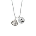 thumbnail image 2 of Delight Jewelry Silvertone Keep Calm The Pharmacist is Here Silvertone Script Initial Disc - N - Charm Necklace, 20"+3", 2 of 4