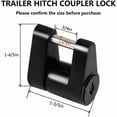 thumbnail image 3 of Trailer Hitch Coupler Lock Dia 1/4" Span 3/4" for Tow Boat RV Truck Car + 2 Keys, 3 of 11