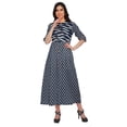thumbnail image 2 of Moomaya Short Sleeve Printed Summer Kurti A-Line Tunic Dresses For Women, 2 of 5