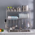 thumbnail image 5 of Kitchen Sink Rack, Stainless Steel Double Layer Sink Shelf 36.6" x 11" x 31.5" Kitchen Bowl Rack, Black, 5 of 7