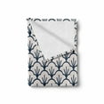 thumbnail image 2 of Geometric Soft Flannel Fleece Throw Blanket, Abstract Monochrome Cloud Motif Pattern Japanese Civilization Influences, Cozy Plush for Indoor and Outdoor Use, 70" x 90", Dark Blue Cream, by Ambesonne, 2 of 6