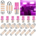 thumbnail image 1 of LAICAIW 24 Pieces Dome Light LED Car Bulb Kit Set T10 31 mm 42 mm LED Festoon Bulbs Interior LED Interior Replacement Bulbs for Car Map Door Courtesy(Purple), 1 of 7