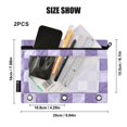 thumbnail image 3 of Dailycode 2 Pack Pencil Pouch for 3 Ring Binder Smooth Zipper Folders with Pockets Clear Window Pencil Case, Lavender Lilac Gingham, 3 of 6