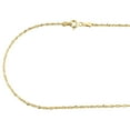 thumbnail image 2 of 10K Yellow Gold 1.40mm Solid Singapore Link Chain Spring Ring Necklace 24 Inch, 2 of 7