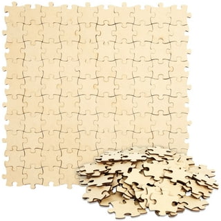 100pcs Blank Puzzle Pieces Unfinished Wood Puzzle Color Your Own