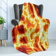 thumbnail image 4 of Burnt Orange Soft Flannel Fleece Throw Blanket, Hot Lava Texture Bursting Volcanic Heated Magma Image Warm Colored, Cozy Plush for Indoor and Outdoor Use, 50" x 70", Orange and Yellow, by Ambesonne, 4 of 5