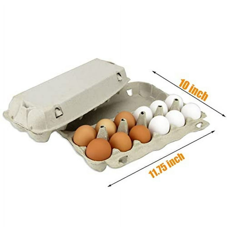 18x Egg Cartons for 30 Chicken Eggs, Reusable Brown Paper Containers with  Labels 