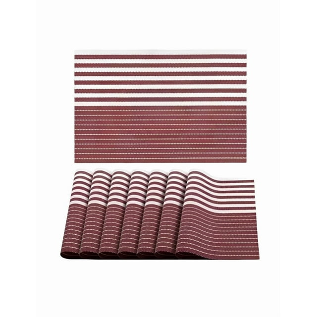 Mantel Xtellar Individual Lavable Antideslizante 8 Piezas Color Rojo Raya