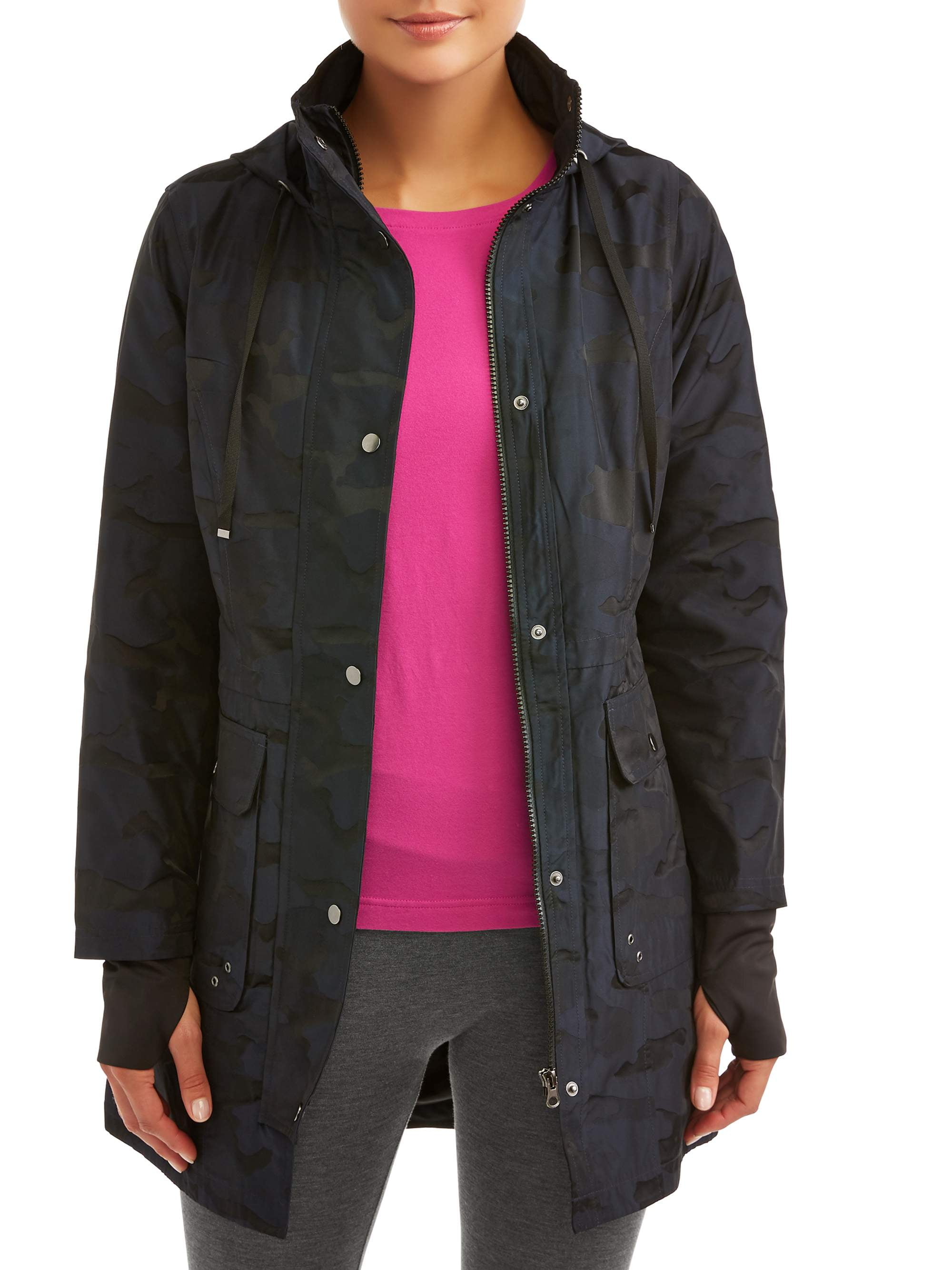 MissBloom Womens Junior Camo Printed Windbreaker Zip Up Jacket