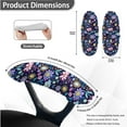 thumbnail image 6 of FKELYI Colorful Floral Print Office Chair Cover with Removable Armrest Covers for Home Office Decor Swivel Boss Armchair Slipcover Gaming Chair Decorative Cover, Small, 6 of 6