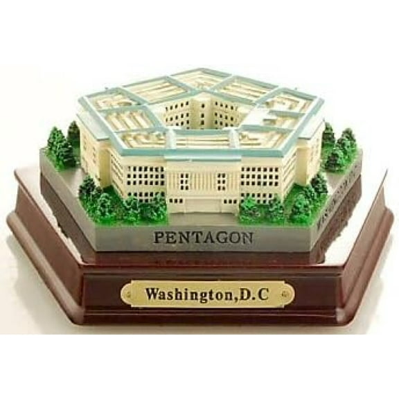 Washington DC Pentagon Souvenir Figurine (5" Wide) - Green Resin Tabletop Sculpture