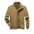 thumbnail image 3 of Fgnfyis Jacket for Men Casual Long Sleeve Zip up Solid Jacket for Daily Wear Outdoor Activities and Riding Spring Autumn Mens Jackets Khaki XXXL, 3 of 4