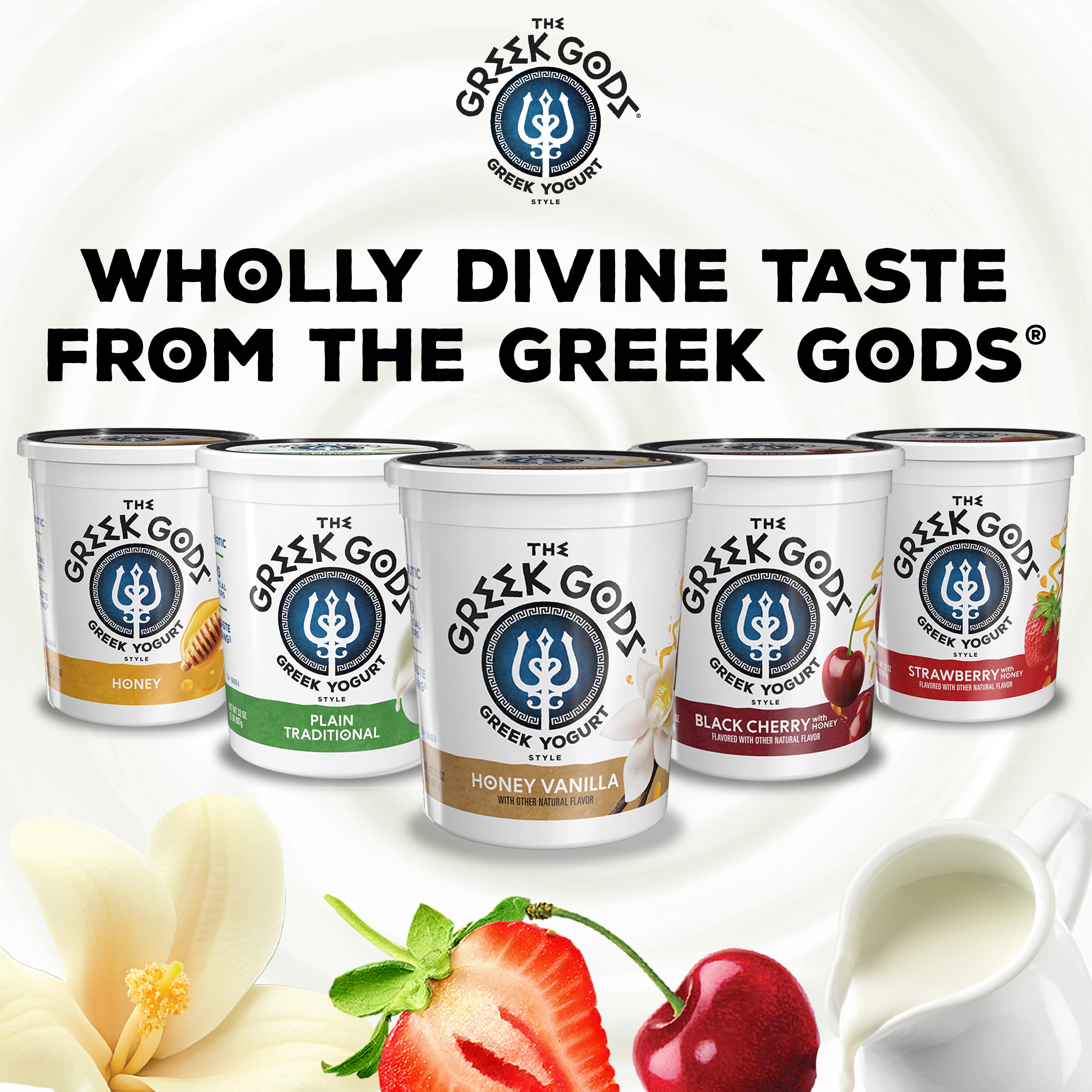 The Greek Gods Greek Style Yogurt, Probiotic Yogurt, Honey Vanilla, 32 oz