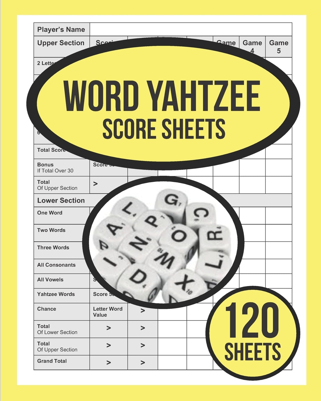 Word Yahtzee Score Sheets For Word Yahtzee 120 WORD Yahtzee Score