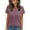 Purple, variant on Women's Plus Size Tops Short Sleeve Shirts Solid Color Round Neck Lace Patchwork Striped Tunic Causal Tee Blouses