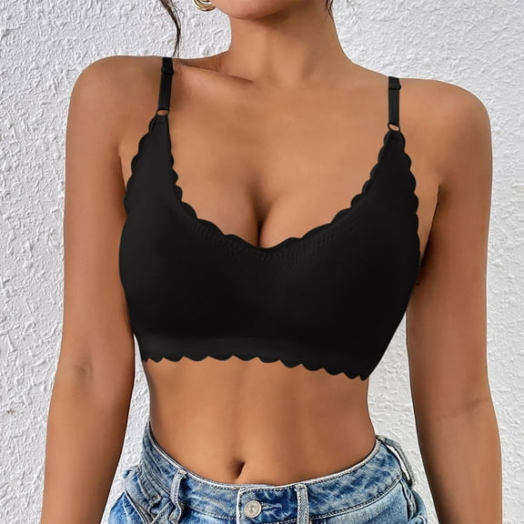 HongQid Tshirt Bra for Women Wirefree Seamless Bra Backless Daily Bra