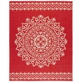 thumbnail image 4 of SAFAVIEH Beach House Lynette Medallion Indoor/Outdoor Area Rug, Red/Creme, 4' x 6', 4 of 10