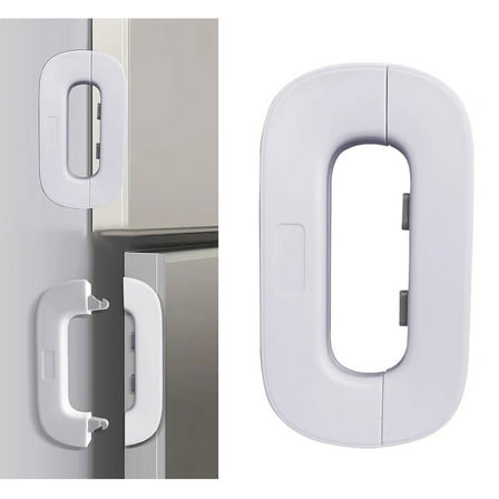Child Safety Strap Locks (1 Pack) - Baby Proof Cabinet & Drawer Locks for Toilet, Fridge, Doors with 3M Adhesive Pads, No Drilling Easy Installation, White