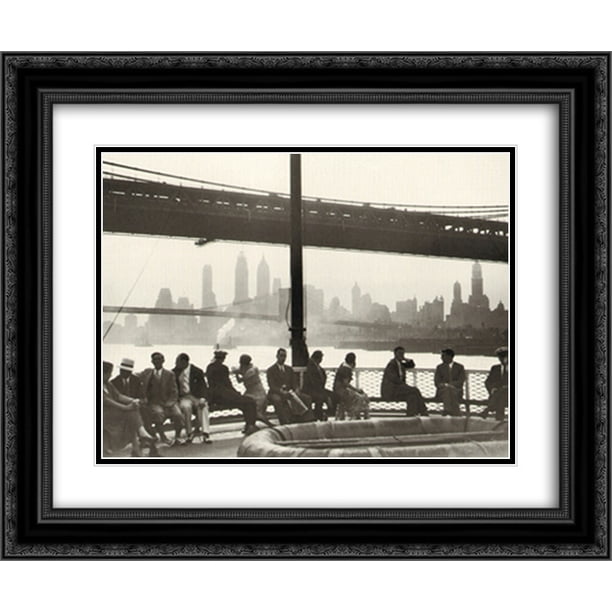 New York City Skyline 1931 2x Matted 18x15 Black Ornate Framed Art Print