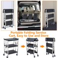 thumbnail image 5 of Soonbuy Portable Folding Service Cart, 3 Tier Folding Utility Cart, Collapsible Utility Carts for Office, Warehouse, and Home, 330 Lbs Load Capacity per Shelf, 5 of 7
