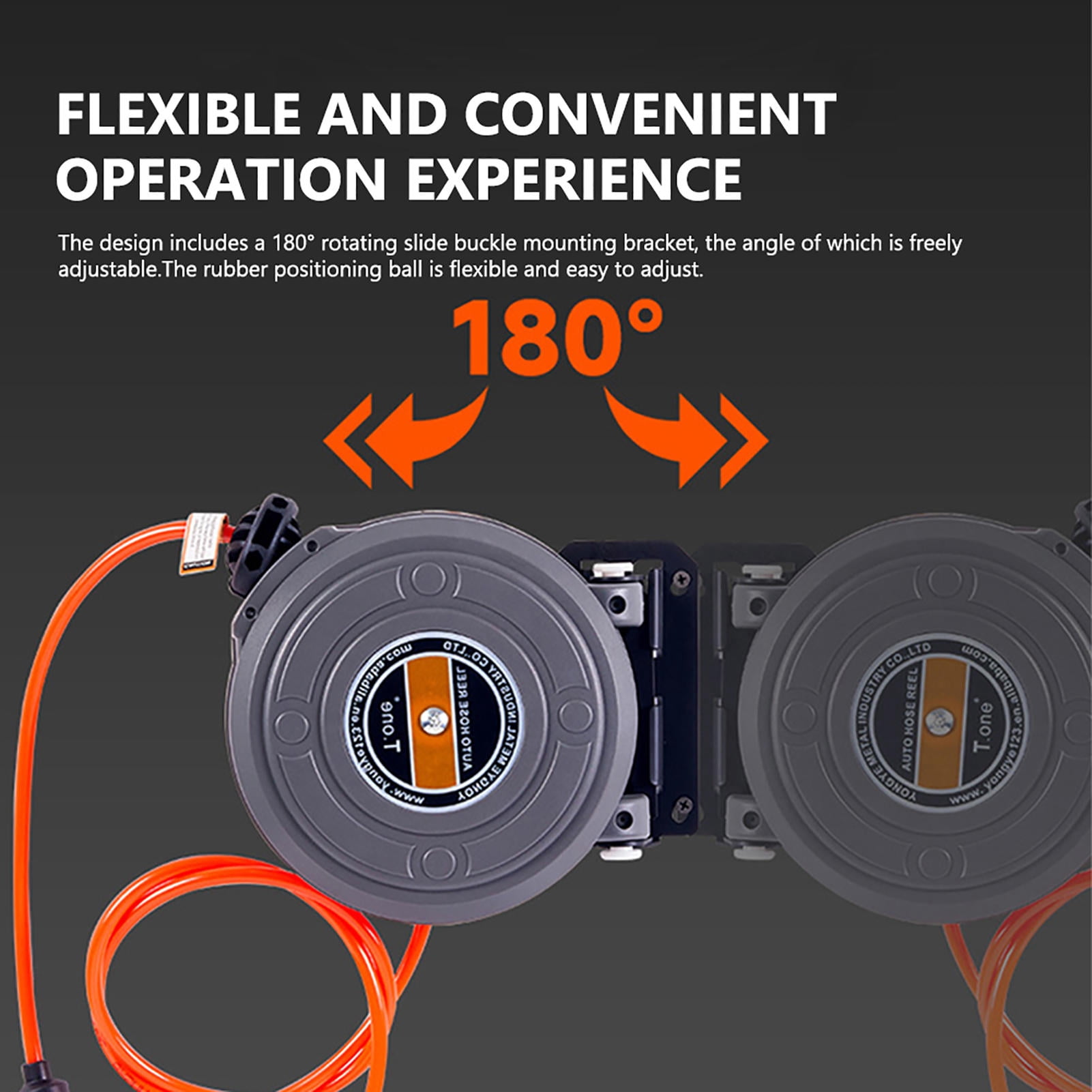 Xirurus 6‑Meter Automatic Retractable Hose Reel – High‑Pressure, Self‑Locking, 180° Adjustable Wall Mount for Car Wash & Garden Irrigation